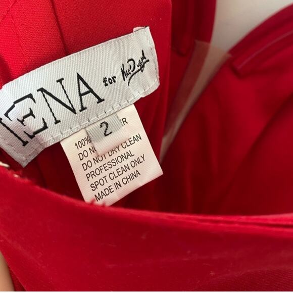 NWT Ieena For Mac Duggal Sweetheart-Neck Strapless Bustier Trumpet red Gown - Picture 6 of 8